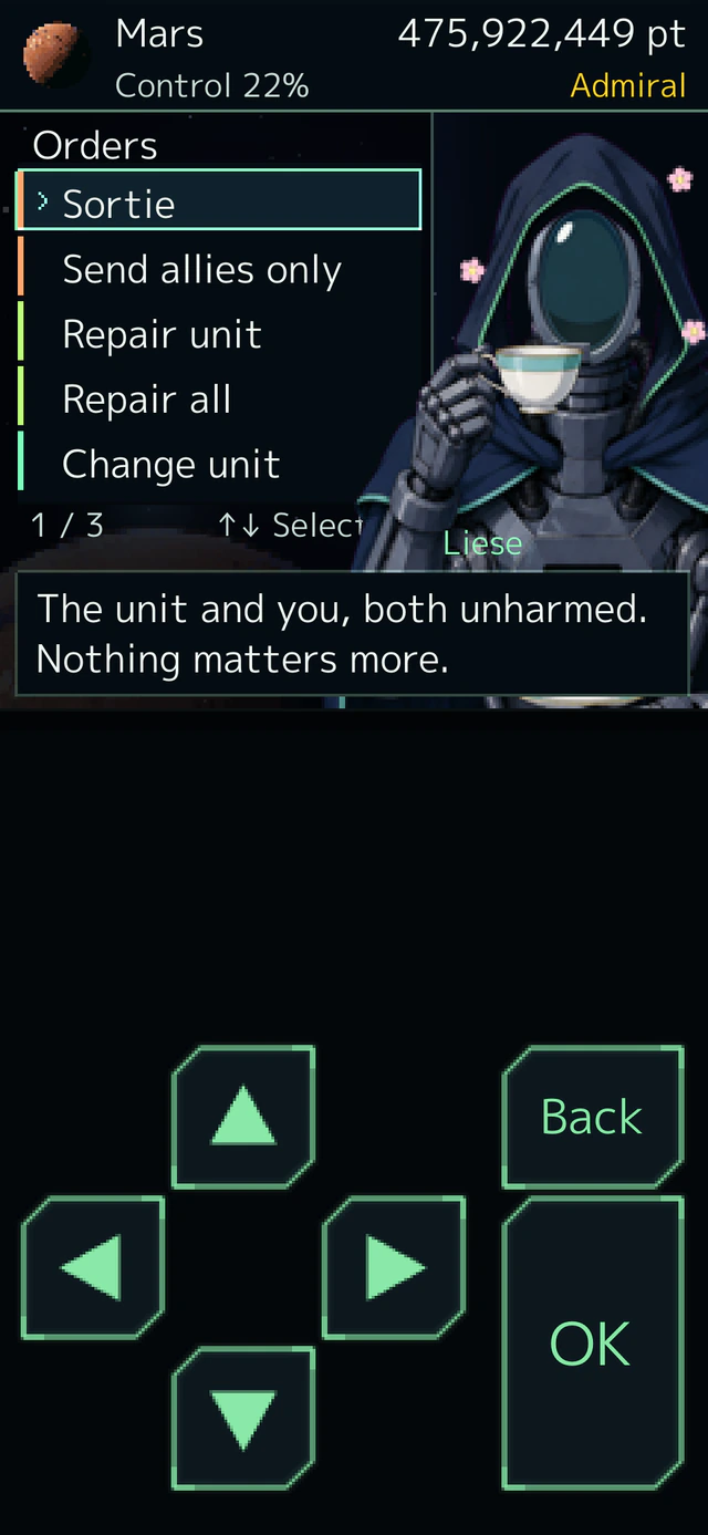 The command deck: orders for sortie, repair, unit purchase and more